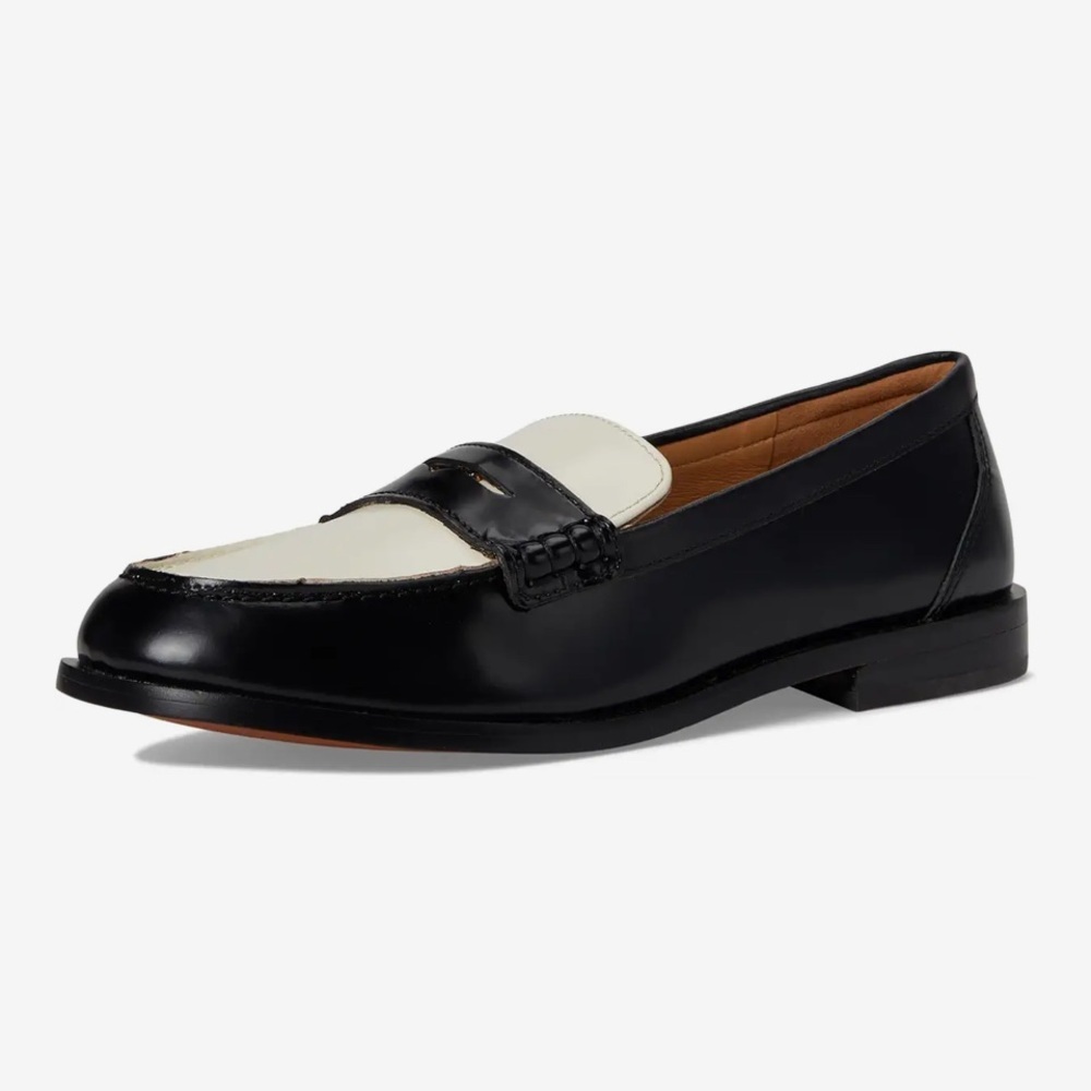 Madewell Black and White Porto Penny Loafers Size 9 - Picture 4 of 11